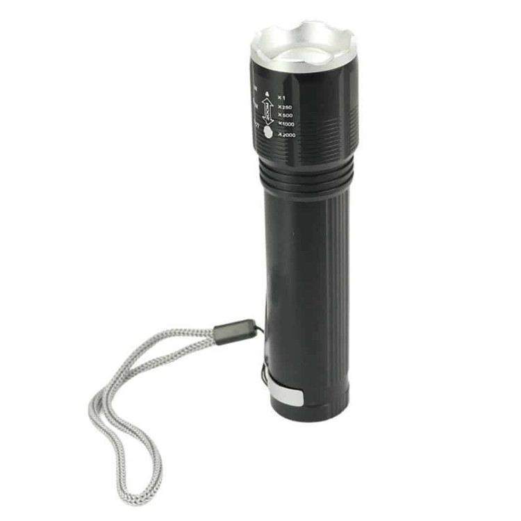 چراغ قوه UV زوم دار با چراغ بغل COB مدل XH-P50
