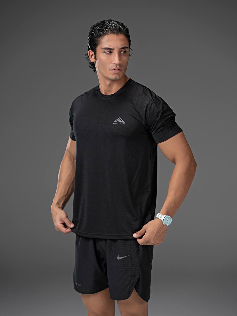تیشرت ورزشی مردانه اسپرت nike trail پارچه تنفسی کشی در دو رنگ