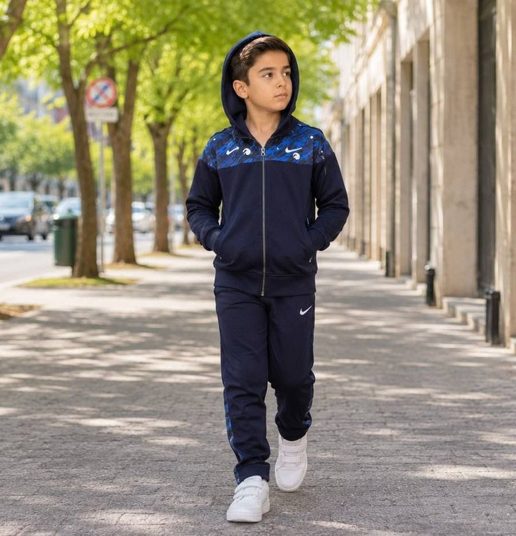 گرمکن شلوار ورزشی بچگانه پارچه غواصی نایک(کلاهدار با قابلیت جداشدن)